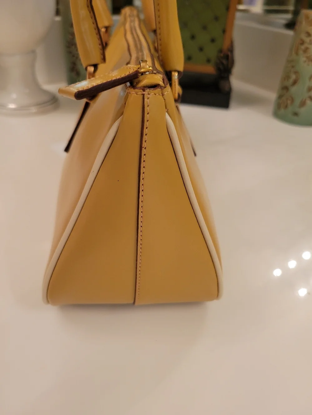 Prada Mustard Yellow Leather Handbag - Picture 3 of 16